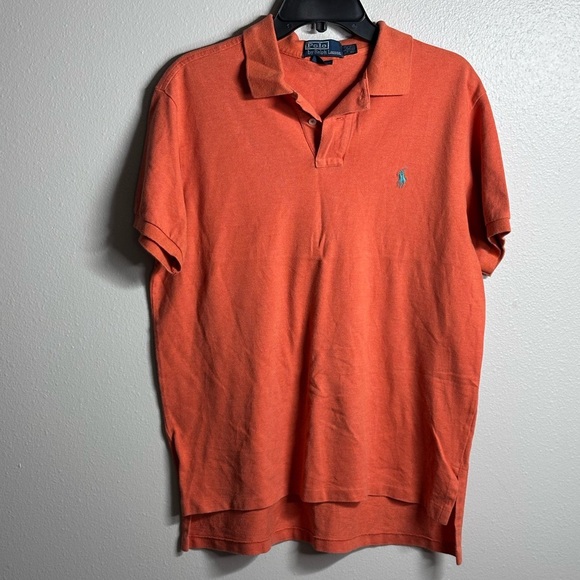 Polo By Ralph Lauren Men‎ Orange Polo Custom Fit Shirt Size L. - Picture 1 of 8